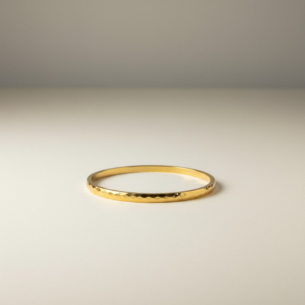 Alma- Textured Gold Plated Bracelet