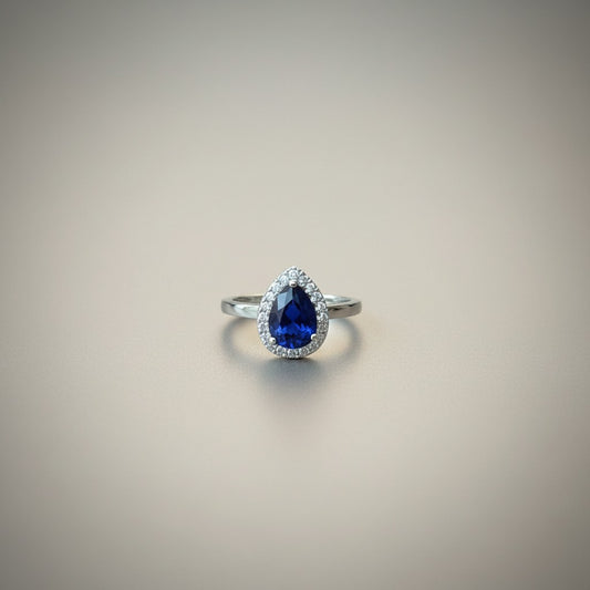 Saleena- Royal Blue Platinum Plated with Zirconia stone