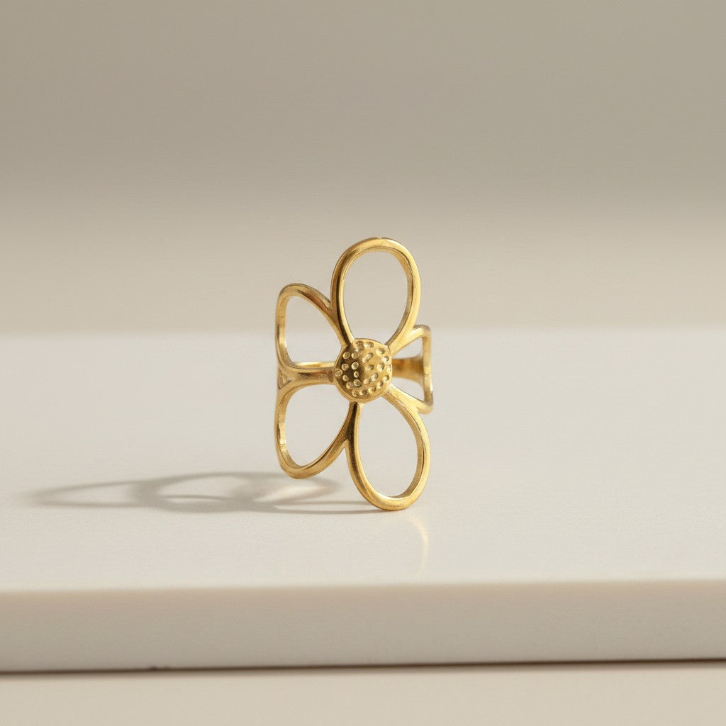 Jayda – 18K Gold Plated Flower Ring