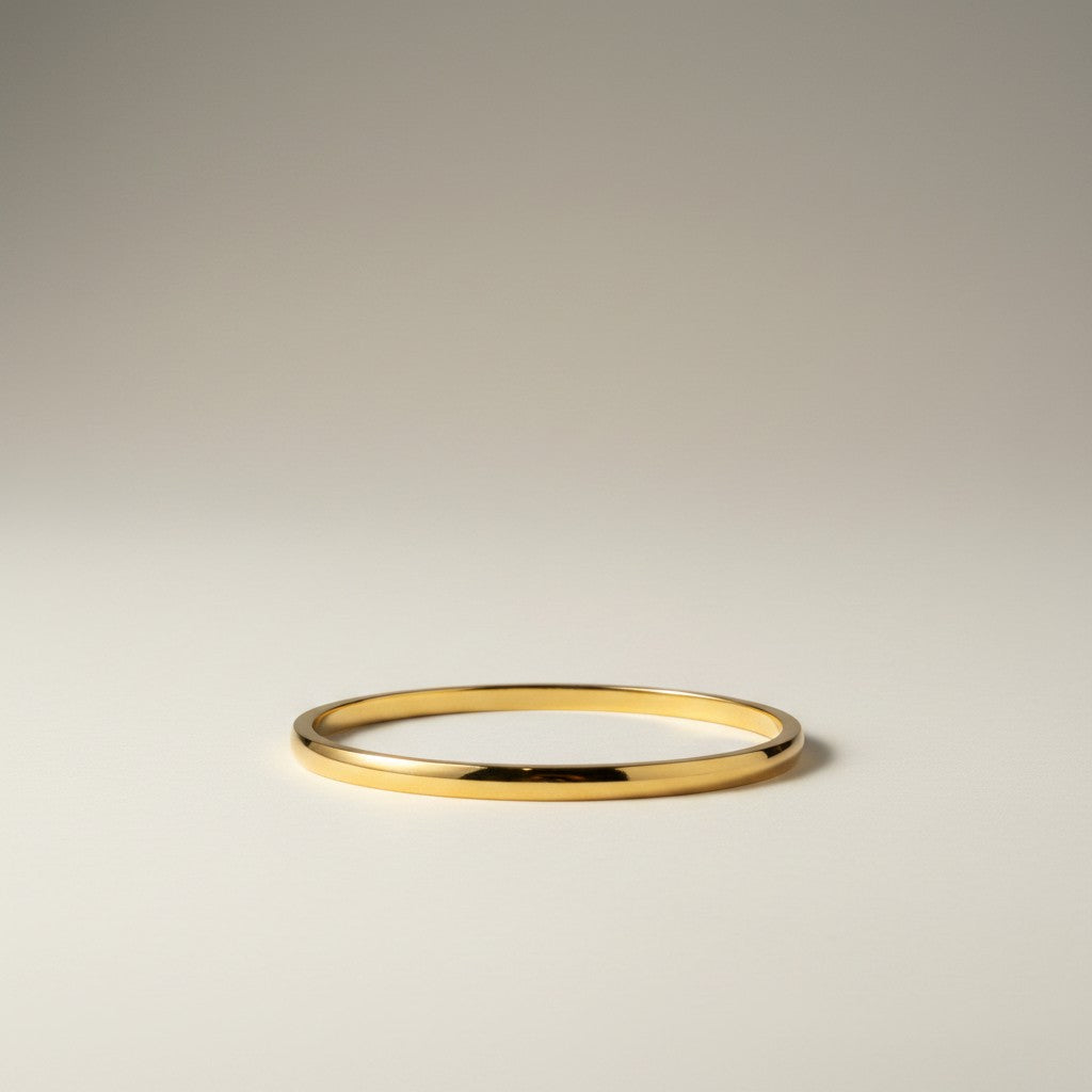 Ana- Gold Plated Plain Bangle type Bracelet