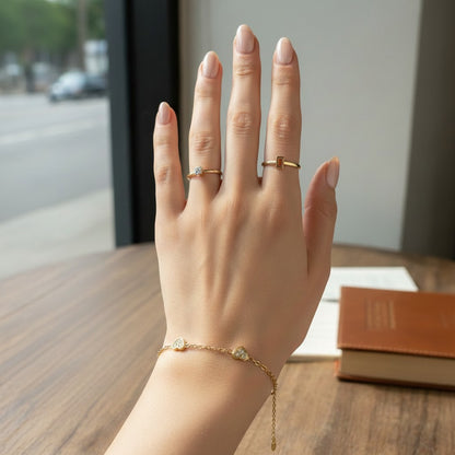 Hania | 18k Gold Plated Dainty Zirconia Heart Bracelet