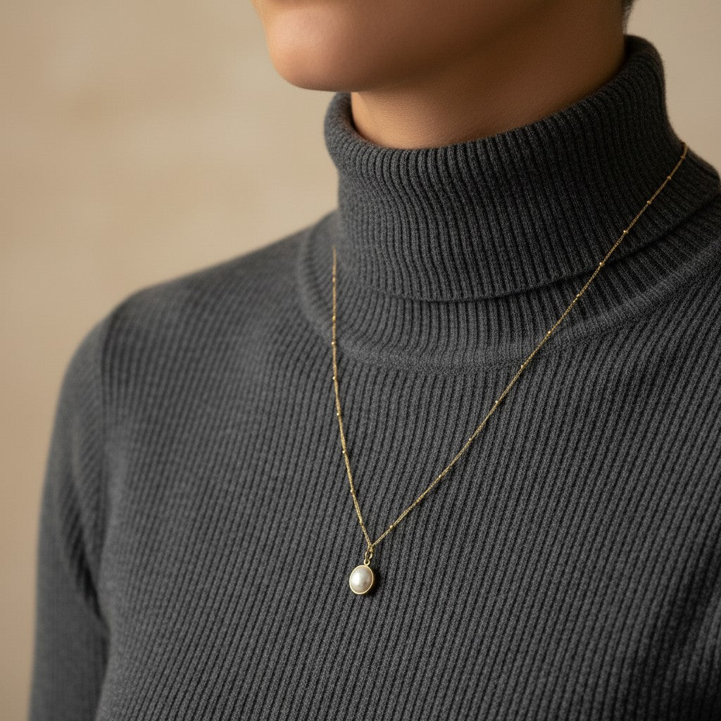Maya- 18K Gold Plated Pearl and Ball Necklace