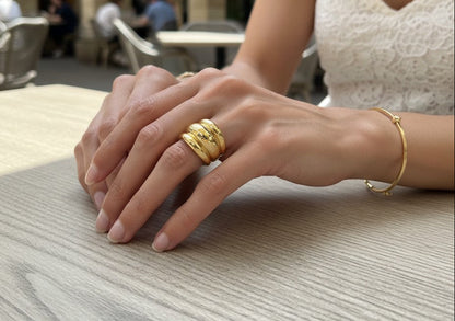 Polly – 18K Gold Plated Chunky Dome Ring