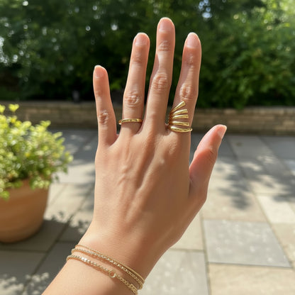 Vani – 18K Gold Plated 5 Layer Adjustable Ring