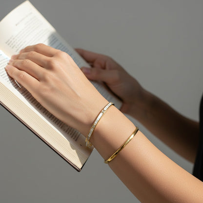 Ana- Gold Plated Plain Bangle type Bracelet