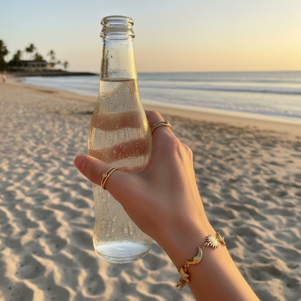 Alicia- 18K Gold Plated Sun Star Moon Charm Bracelet