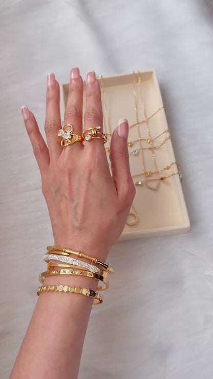 Holly- Gold Plated Bamboo design Bracelet