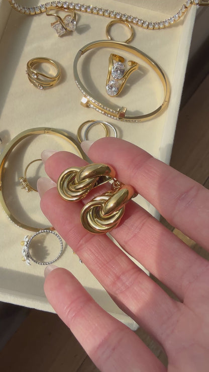 Jessy- 18k Gold Plated Twisted Multi-layer Earrings