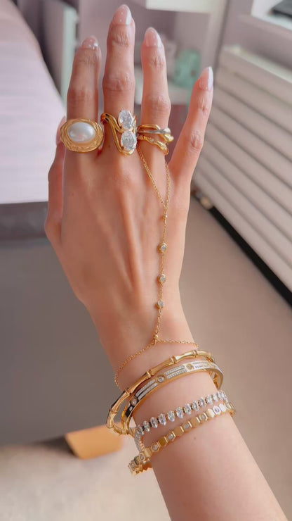 Mysa | 18k Gold Plated Large Oval Zirconia Statement Ring