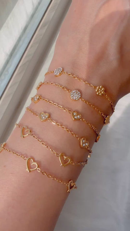 Leah | 18k Gold Plated Flower & Zirconia Disc Bracelet